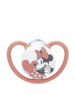 Nuk Space Ορθοδοντική Πιπίλα Σιλικόνης Mickey & Minnie 0-6m 10.730.716 Με Θήκη 1τμχ