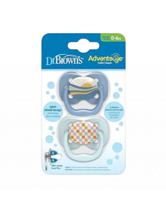 Dr. Brown's Advantage™ Πιπίλες Σιλικόνης 0-6m Καρό-Ήλιος (PA12002) 2τμχ