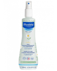 Mustela Hair Styler & Skin Freshener 200ml Νερό Φρεσκαρίσματος για Σώμα & Μαλλιά με Ανθόνερο Βιολογικού Χαμομηλιού