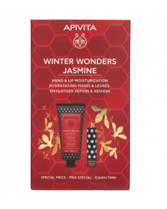 Apivita Promo Winter Wonders Jasmine Ενυδατική Κρέμα Χεριών 50ml & Ενυδατικό Χειλιών Κάστανο 4.4g