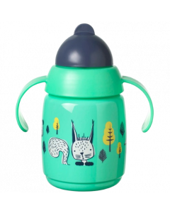 Tommee Tippee Super Star Εκπαιδευτικό Κύπελο με Καλαμάκι & Λαβές 6m+ Πράσινο 300ml