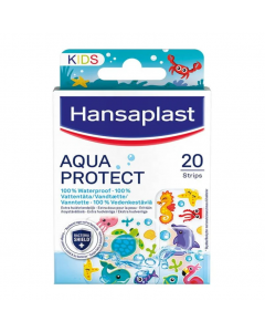 Hansaplast Aqua Protect Kids 100% Waterproof & Transparent 20strips Επιθέματα Μικρών Τραυμάτων με Φιγούρες από Ζωάκια της Θάλασσας