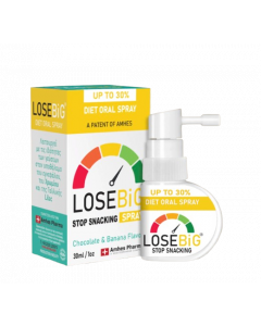 Amhes Pharma Diet Oral Spray LoseBiG Stop Snacking Spray Chocolate Banana 30ml Συμπλήρωμα Διατροφής για Μείωση του Τσιμπολογήματος