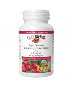 Natural Factors Cranrich Plus 500mg 60cpas Συμπλήρωμα Διατροφής για το Ουροποιητικό