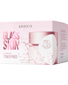 Kimoco Glass Skin Illuminating Δισκία Καθαρισμού Προσώπου Εμποτισμένα με Νερό Ρυζιού 60τμχ