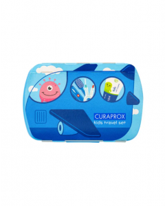 Curaprox Kids Παιδικό Ταξιδιωτικό Πακέτο Στοματικής Υγιεινής για 6+ Χρονών Μπλε (Οδοντόκρεμα 10ml, Οδοντόβουρτσα & Μεσοδόντια Βουρτσάκια σε μεγέθη 06 & 07)