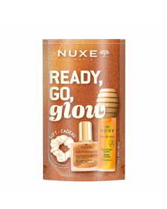 Nuxe Promo Ready, Go, Glow  Huile Prodigieuse Or Ξηρό Λάδι 10ml & Reve de Miel Ενυδατικό Χειλιών με Μέλι 10ml & Δώρο Scrunchie Μαλλιών 1τμχ