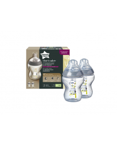 Tommee Tippee Closer To Nature Πλαστικό Μπιμπερό Ollie the Owl 0m+ με Θηλή Σιλικόνης 2x260ml