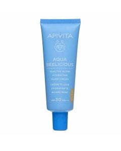 Apivita Aqua Beelicious SPF30 Tinted Fluid Cream Λεπτόρρευστη Ενυδατική Κρέμα Με Χρώμα 40ml