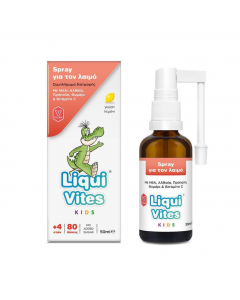 Vican Liqui Vites Kids Throat Spray 4y+ Φυσικό spray για τον λαιμό με μέλι, αλθαία, πρόπολη, θυμάρι και βιταμίνη C  50ml