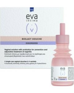 Eva Biolact Douche 4sachets Κολπική Πλύση με Προβιοτικά 4 Συσκευές μιας Χρήσης & 4 Φακελίσκοι