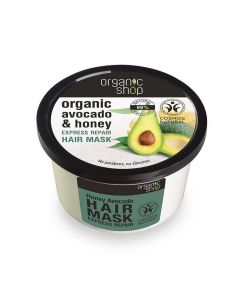 Natura Siberica Organic Shop Βιολογικό Αβοκάντο & Μέλι Μάσκα Μαλλιών για Γρήγορη Επανόρθωση 250ml