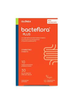 Olonea BacteFlora Plus Συνδυασμός υψηλής συγκέντρωσης Προβιοτικών ευρέως φάσματος & Πρεβιοτικού 10κάψουλες