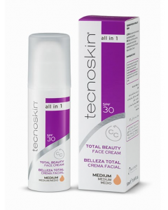 Tecnoskin Total Beauty Face Cream Medium SPF30 Αντιρυτιδική Κρέμα Προσώπου All Ιn One Σε Medium Απόχρωση 50ml