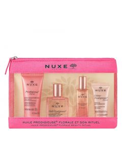 Nuxe Prodigieuse Floral Travel Kit – Skincare Set with Perfume, Dry Oil, Shower Gel & Gel Cream