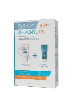 Ducray Keracnyl Promo με Keracnyl UV SPF50+ Αντηλιακό Προσώπου κατά των Ατελειών 50ml & Δώρο Αφρώδες Gel Καθαρισμού 40ml