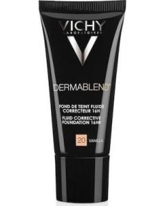 Vichy Dermablend Fond De Teint Fluid Correcteur N20 Vanilla 30ml Διορθωτικό Καλυπτικό Λεπτόρρευστο Make-Up
