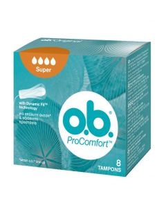 O.B. ProComfort Curved Grooves Super Ταμπόν για Αυξημένη Ροή 8τμχ