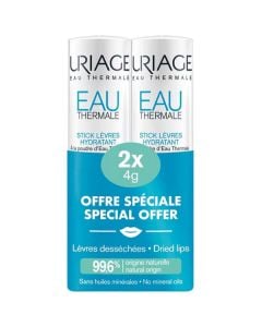 Uriage Eau Thermale Promo Stick Levres Hydratant 2x4gr Ενυδατικό & Επανορθωτικό Στικ Χειλιών