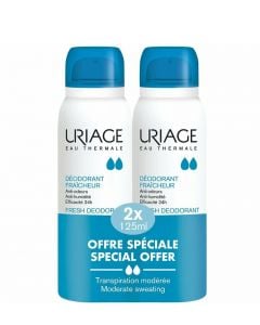 Uriage Promo Deodorant Fraicheur Αποσμητικό Σώματος σε Μορφή Σπρέι κατά της Κακοσμίας 2x125ml