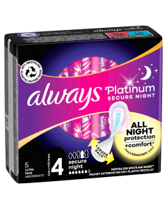 Always Platinum Σερβίετες με Φτερά Secure Night Μέγεθος 4 5τεμάχια