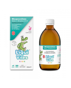 Vican Liqui Vites Kids Omega 3 + Vitamins A,D,E 1y+ Μουρουνέλαιο με Ωμέγα 3 και βιταμίνες A, D & E 250ml 