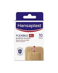 Hansaplast Flexible Strips XL Ελαστικά Επιθέματα 5x7,2cm 10τεμάχια