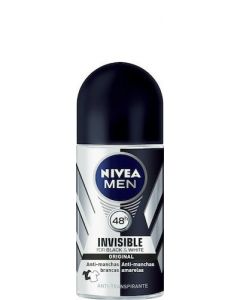 Nivea Men Deo Black & White Invisible Original Roll-On 48h 50ml Ανδρικό Αποσμητικό Κατά Των Λεκέδων