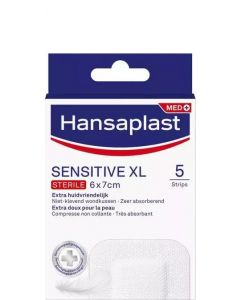 Hansaplast Med+ Sensitive XL Sterile 6x7cm 5τεμάχια Αποστειρωμένα Αυτοκόλλητα Επιθέματα