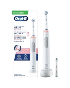 Oral-B Professional Clean & Protect 3 Επαναφορτιζόμενη Ηλεκτρική Οδοντόβουρτσα με Χρονομετρητή 1τεμάχιο