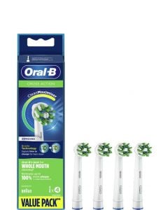 Oral-B Cross Action Ανταλλακτικές Κεφαλές Λευκές για Ηλεκτρικές Οδοντόβουρτσες 4τεμάχια