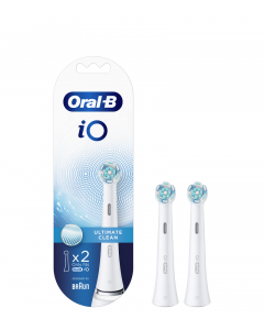 Oral-B iO Ultimate Clean Ανταλλακτικές Κεφαλές Λευκές Ηλεκτρικής Οδοντόβουρτσας 2τεμάχια