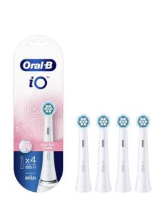 Oral-B iO Gentle Care White Ανταλλακτικές Κεφαλές Ηλεκτρικής Οδοντόβουρτσας για Ευαίσθητα Δόντια & Ούλα Λευκό Χρώμα 4τεμάχια