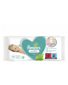 Pampers Sensitive Μωρομάντηλα για το Ευαίσθητο Δερματάκι του Μωρού 52τεμάχια