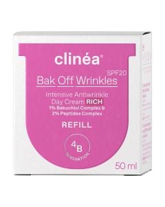 Clinea Back Off Wrinkles Refill Πλούσιας Υφής Κρέμα Ημέρας Εντατικής Αντιγήρανσης Spf20 50ml