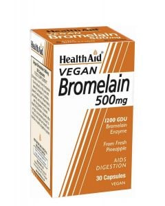 Health Aid Bromelain 500mg  Συμπλήρωμα Διατροφής για Βελτίωση  Πέψης 30φυτ.κάψουλες