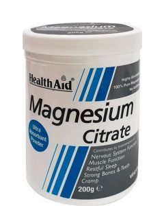 Health Aid Magnesium Citrate Powder 200gr Συμπλήρωμα Διατροφής Μαγνησίου σε Σκόνη
