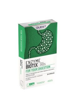 Quest Enzyme Biotix Συμπλήρωμα Διατροφής με 6 Πεπτικά Ένζυμα & Προβιοτικά 30κάψουλες