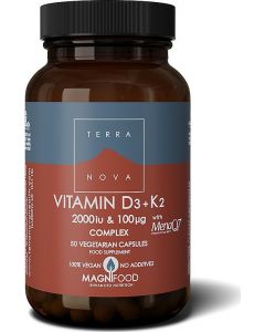 TerraNova Vitamin D3 2000iu με K2 100μg 50κάψουλες