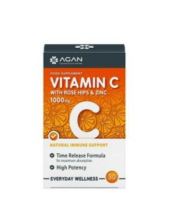 Agan Βιταμίνη C 1000 mg Αγριοτριανταφυλλιά & Ψευδάργυρος 30ταμπλέτες