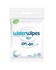 WaterWipes On the Go Υγρά Μωρομάντηλα 100% Χωρίς Πλαστικό με 99,9% Νερό 10τμχ