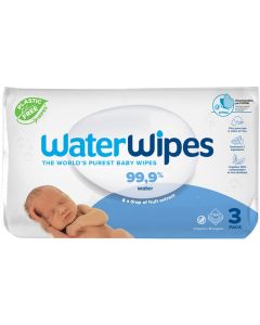 WaterWipes 100% Plastic-free Baby Wipes 99.9% Water 3x48pcs