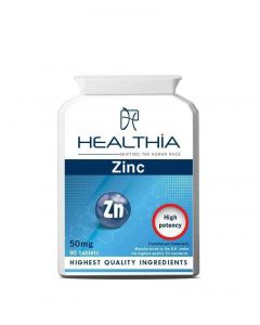 Healthia Zinc 50mg 90ταμπλέτες Συμπλήρωμα Διατροφής Κιτρικού Ψευδαργύρου