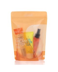Youth Lab Travel Essetial Sun & After Sun Bag: Age-Defense Face Sunscreen Spf50 40ml, Dry Oil Spf50 100ml & Tan & After Sun Gel-Cream 75ml