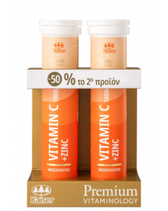 Kaiser Promo Premium Vitaminology Βιταμίνη C 1000mg & Ψευδάργυρος 2x20αναβρ.δισκία