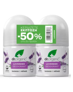 Dr. Organic Promo Lavender Deodorant Roll-On with Organic Lavender 2x50ml