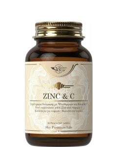 Sky Premium Life Zinc & Vitamin C Συμπλήρωμα Διατροφής Ψευδάργυρος & Βιταμίνη C 60ταμπλέτες