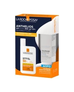 La Roce Posay Promo Anthelios UVMune 400 Spf50+ Invisible Fluid Face Sunscreen for Normal - Combination Skin 50ml & FREE Toleriane Sensitive Cream 15ml