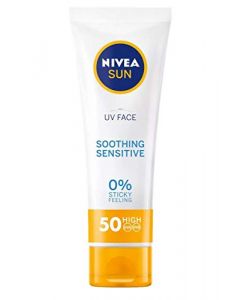Nivea Sun UV Face Cream Sensitive Soothing SPF50 50ml Αντιηλιακή Κρέμα Προσώπου για Ευαίσθητες Επιδερμίδες
