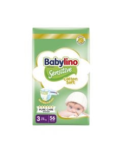 Babylino Sensitive Cotton Soft Super Pack Πάνες με Αυτοκόλλητο No. 3 για 4-9kg 168τμχ